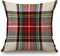 Plaid Pillow Cover 18x18 Inch, Scottish Tartan Red and White Wool Plaid Pattern Symmetric Square Print Double Sided Decorative Pillow Case Throw Pillows Cover